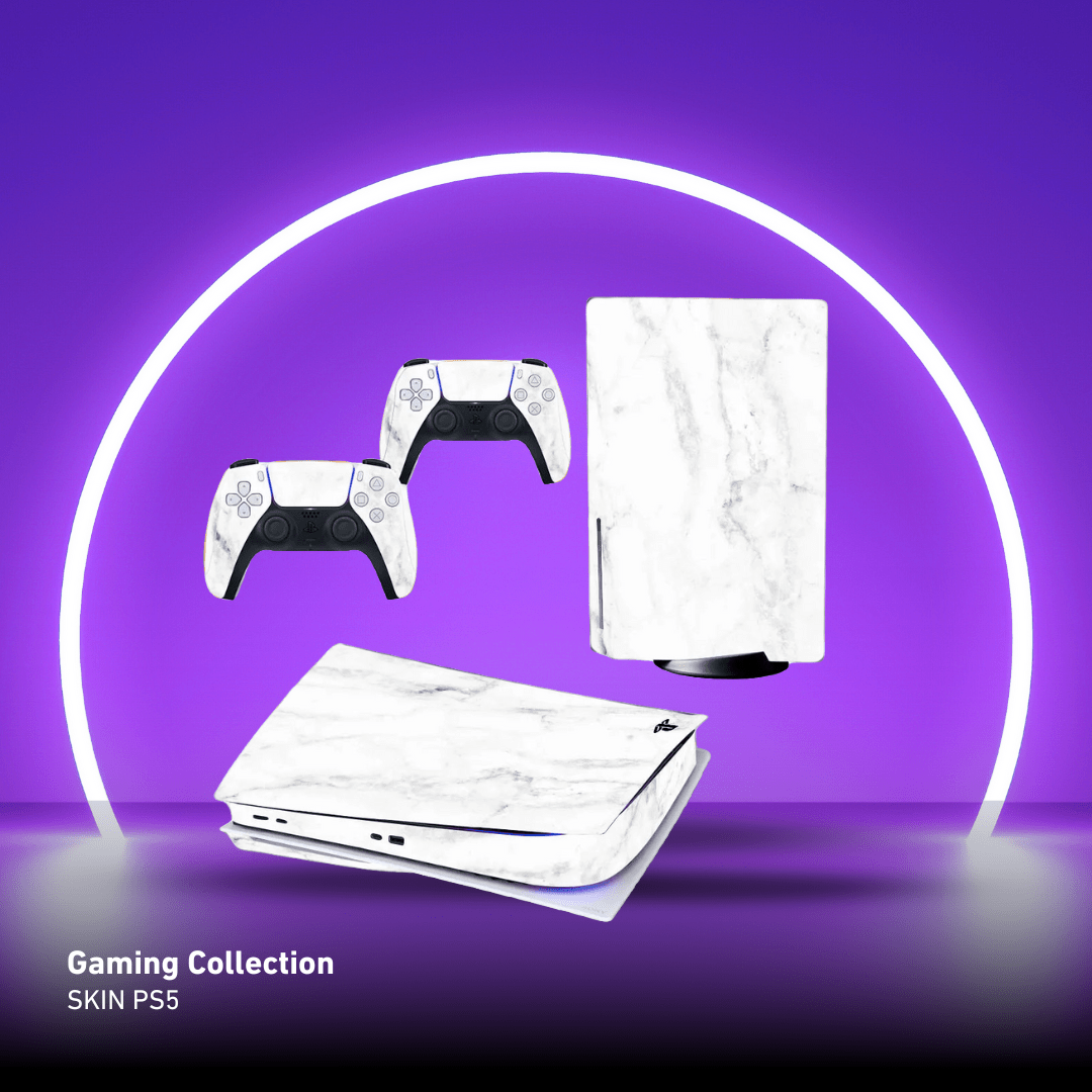 Adesivo per Playstation 5 WHITE MARBLE - Personalizza la tua PS5 con adesivi console e controller - Lab07Official - LAB0000128